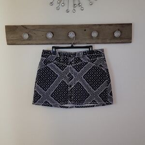 NWOT Shyanne Black & White Bandana Print Mini Skirt SZ XL